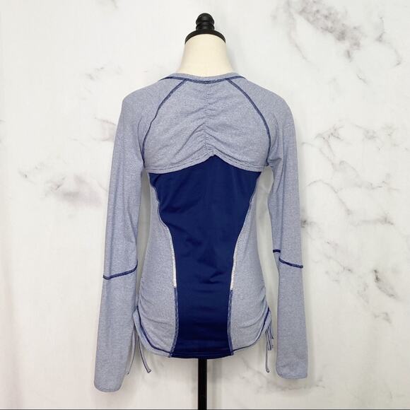Lucy Tech Dashing Stripes Long Sleeve Shirt Blue Activewear Running Gym Size S - Picture 7 of 11
